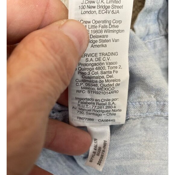 J.Crew Mens Shirt Large Slim Fit Long Sleeve Button Down Casual Lightweight Blue - Picture 5 of 8